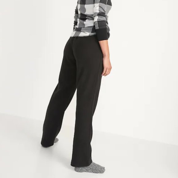 NWT Old Navy Mid-Rise Microfleece Pajama / Sweatpants; Black; Medium (Regular) - Picture 2 of 9